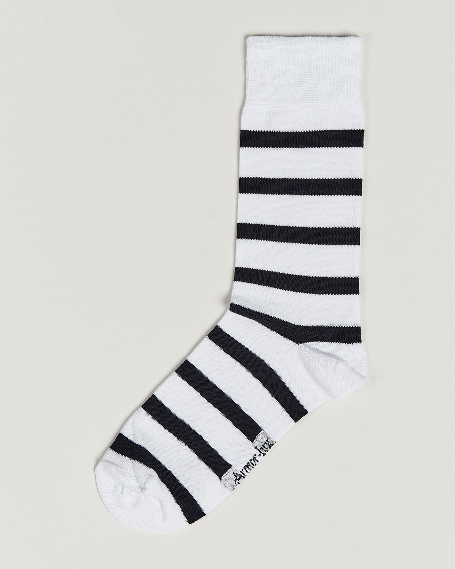 Herre | Undertøj | Armor-lux | Loer Stripe Sock White/Rich Navy