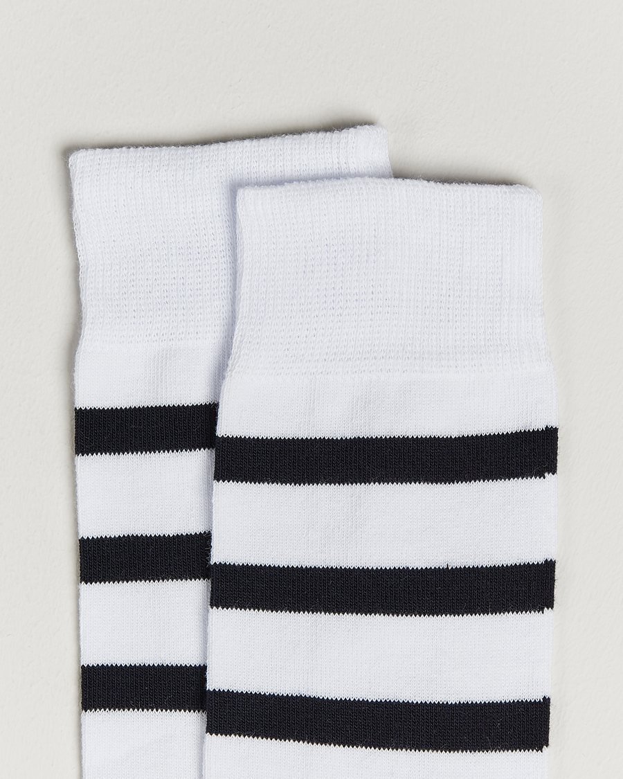 Herre | Undertøj | Armor-lux | Loer Stripe Sock White/Rich Navy