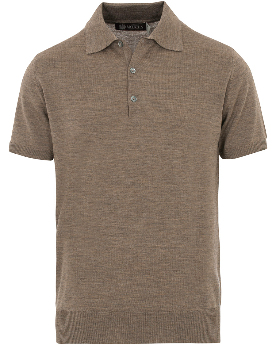 Herre | Polotrøjer | Morris Heritage | Knitted Short Sleeve Poloshirt Brown