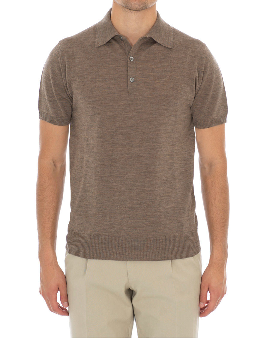 Herre | Polotrøjer | Morris Heritage | Knitted Short Sleeve Poloshirt Brown