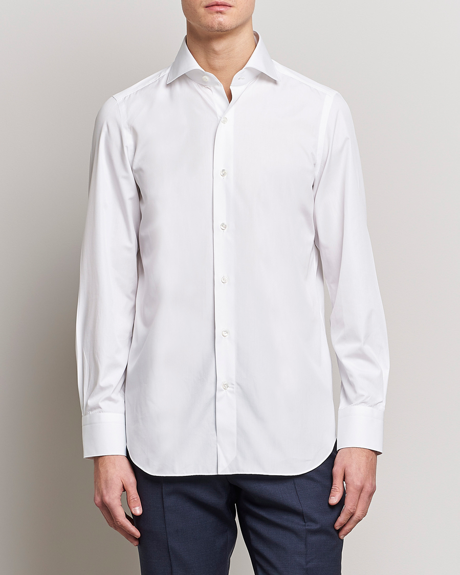 Herre | The Classics of Tomorrow | Finamore Napoli | Milano Slim Fit Classic Shirt White