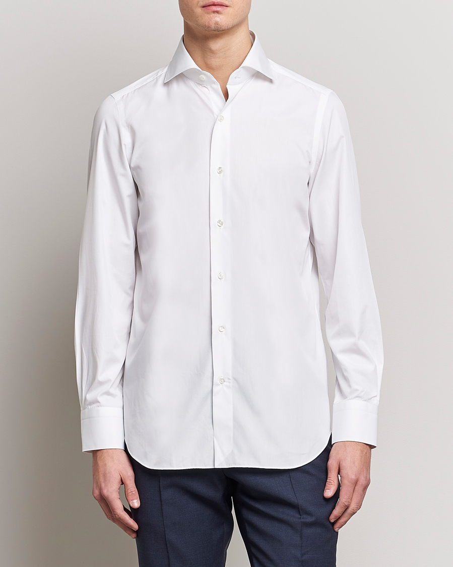 Herre |  | Finamore Napoli | Milano Slim Fit Classic Shirt White