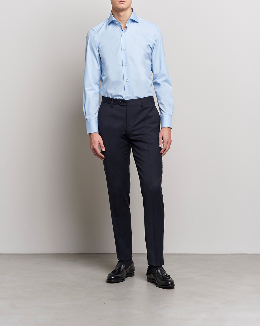 Herre | Festive | Finamore Napoli | Milano Slim Fit Classic Shirt Light Blue