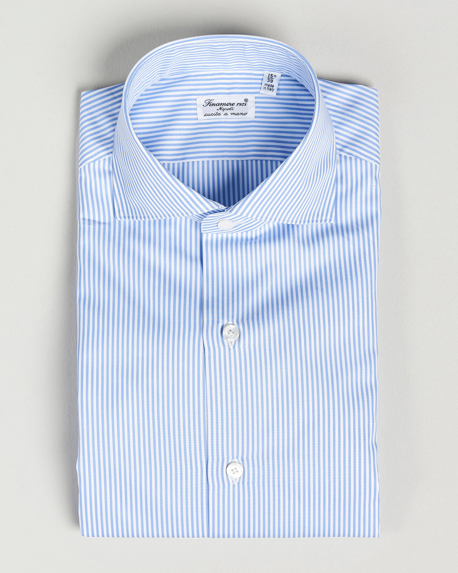 Herre | Skjorter | Finamore Napoli | Milano Slim Fit Classic Shirt Blue