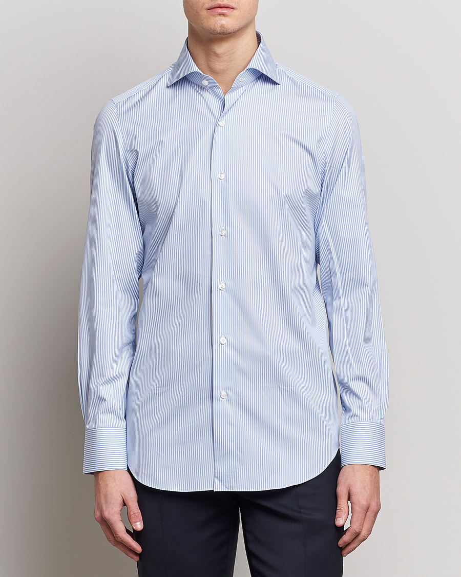 Herre | Businessskjorter | Finamore Napoli | Milano Slim Fit Classic Shirt Blue