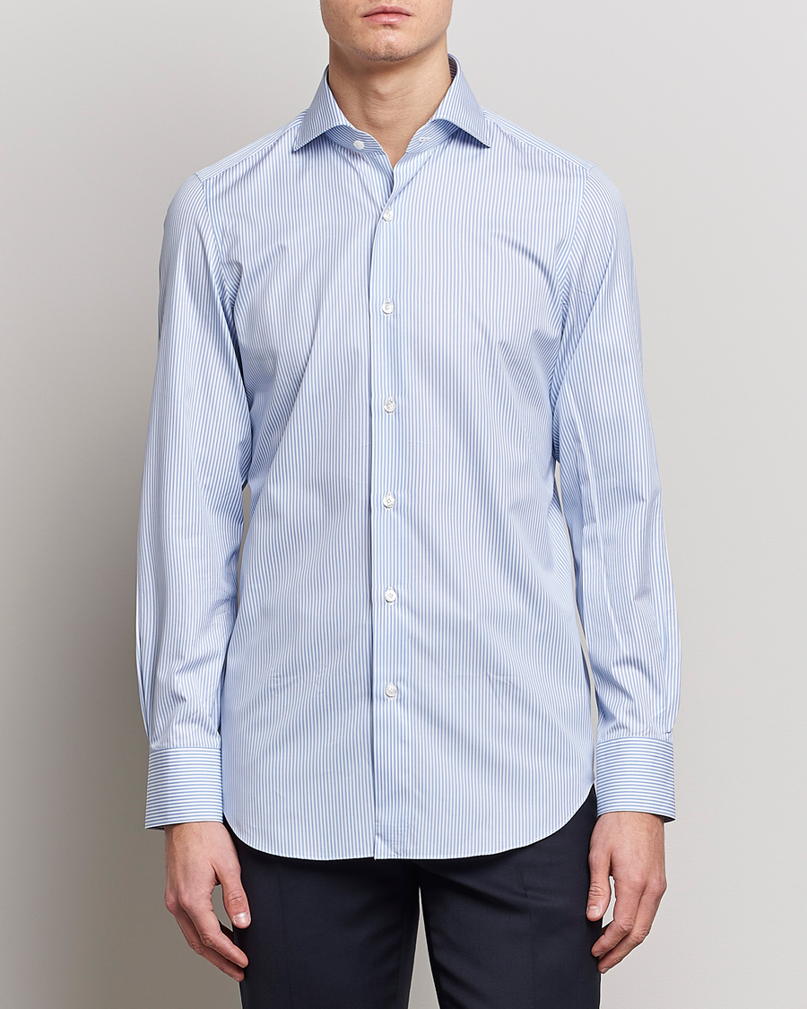 Herre | Finamore Napoli | Finamore Napoli | Milano Slim Fit Classic Shirt Blue