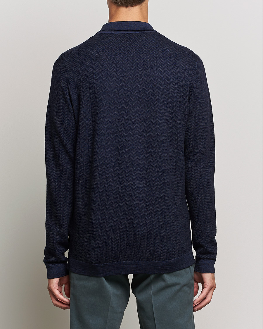 Herre | Trøjer | Altea | Herringbone Wool Shirt Navy