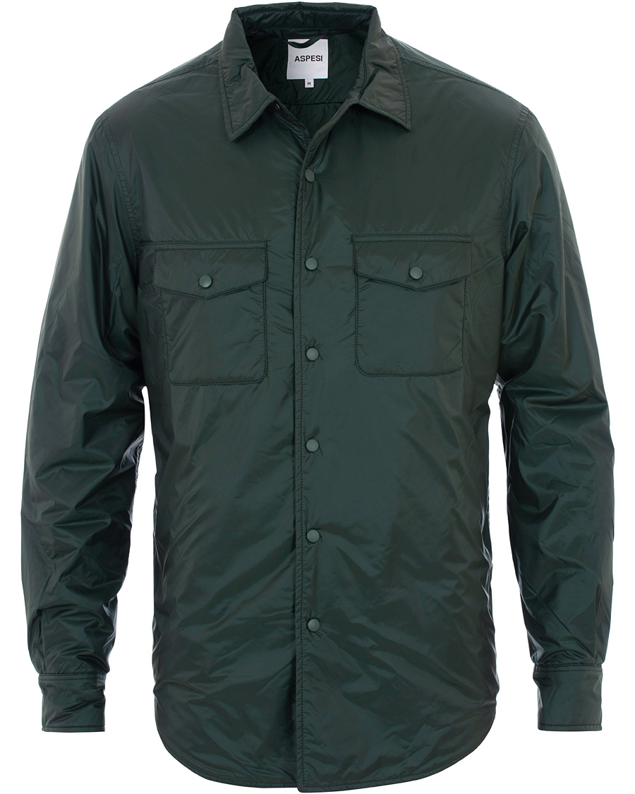 Herre | Jakker | Aspesi | Marvin Nylon Shirt Jacket Dark Green