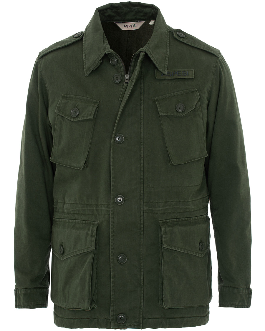 Herre | Jakker | Aspesi | Vancouver Thermore Lining Cotton Field Jacket Military