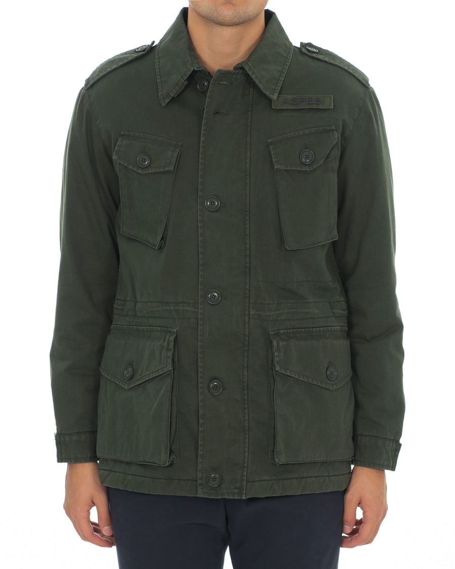 Herre | Jakker | Aspesi | Vancouver Thermore Lining Cotton Field Jacket Military