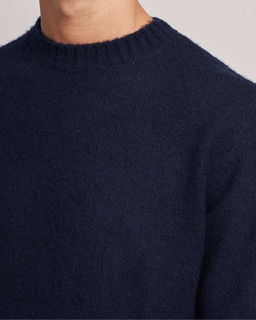 Herre | Trøjer | Aspesi | Brushed Shetland Sweater Navy