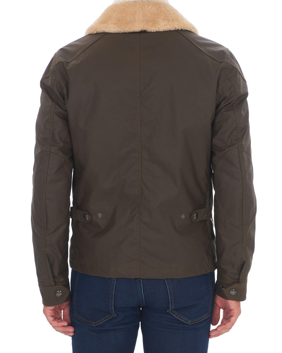 Herre | Jakker | Belstaff | Patrol Shearling Pilot Waxed Jacket Windsor Moss