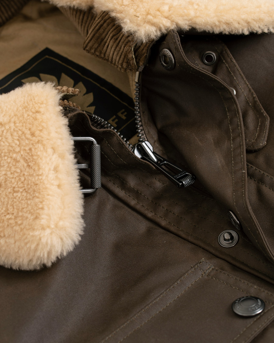 Herre | Jakker | Belstaff | Patrol Shearling Pilot Waxed Jacket Windsor Moss