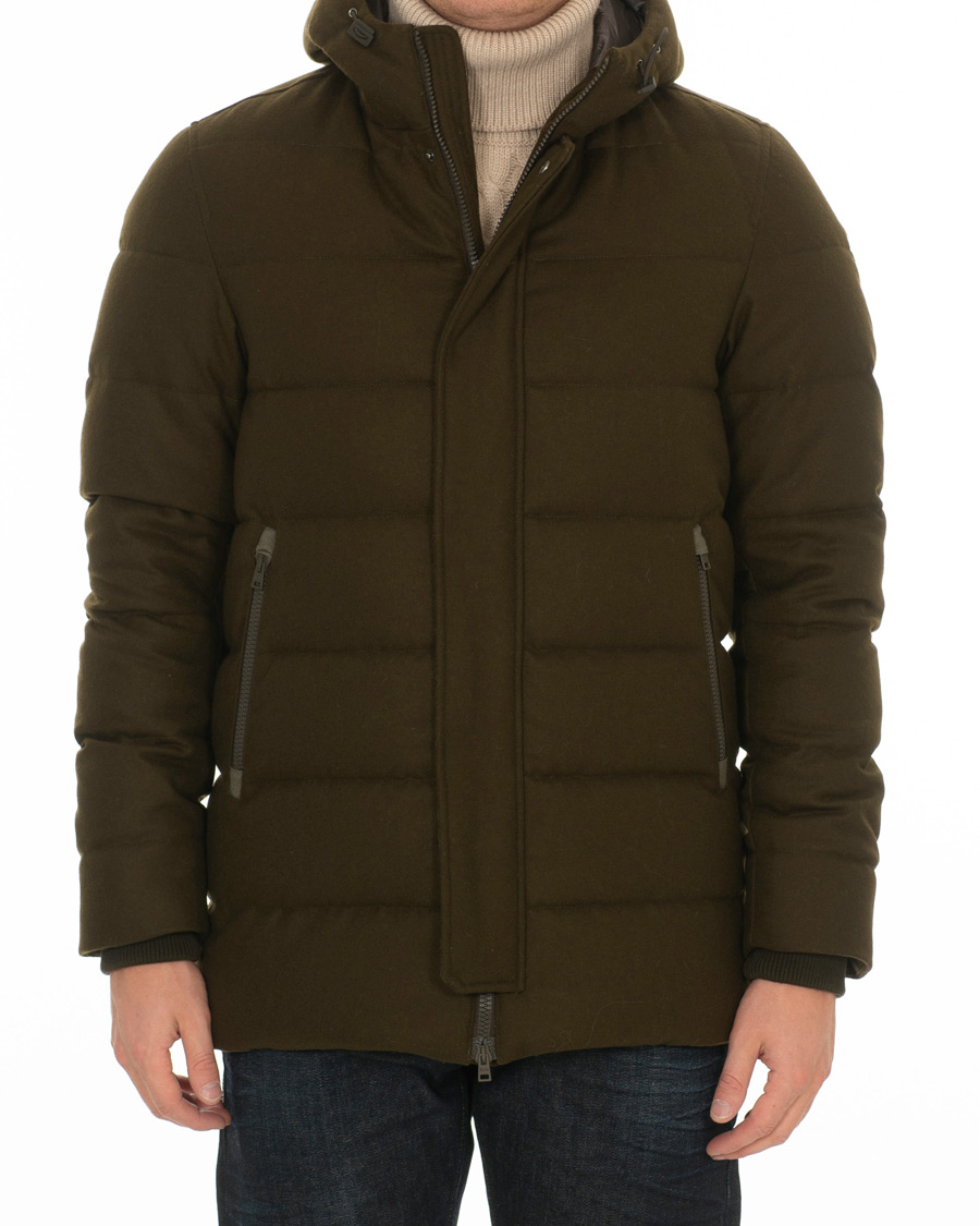 Herre | Jakker | Herno | Flannel Down Jacket Dark Green
