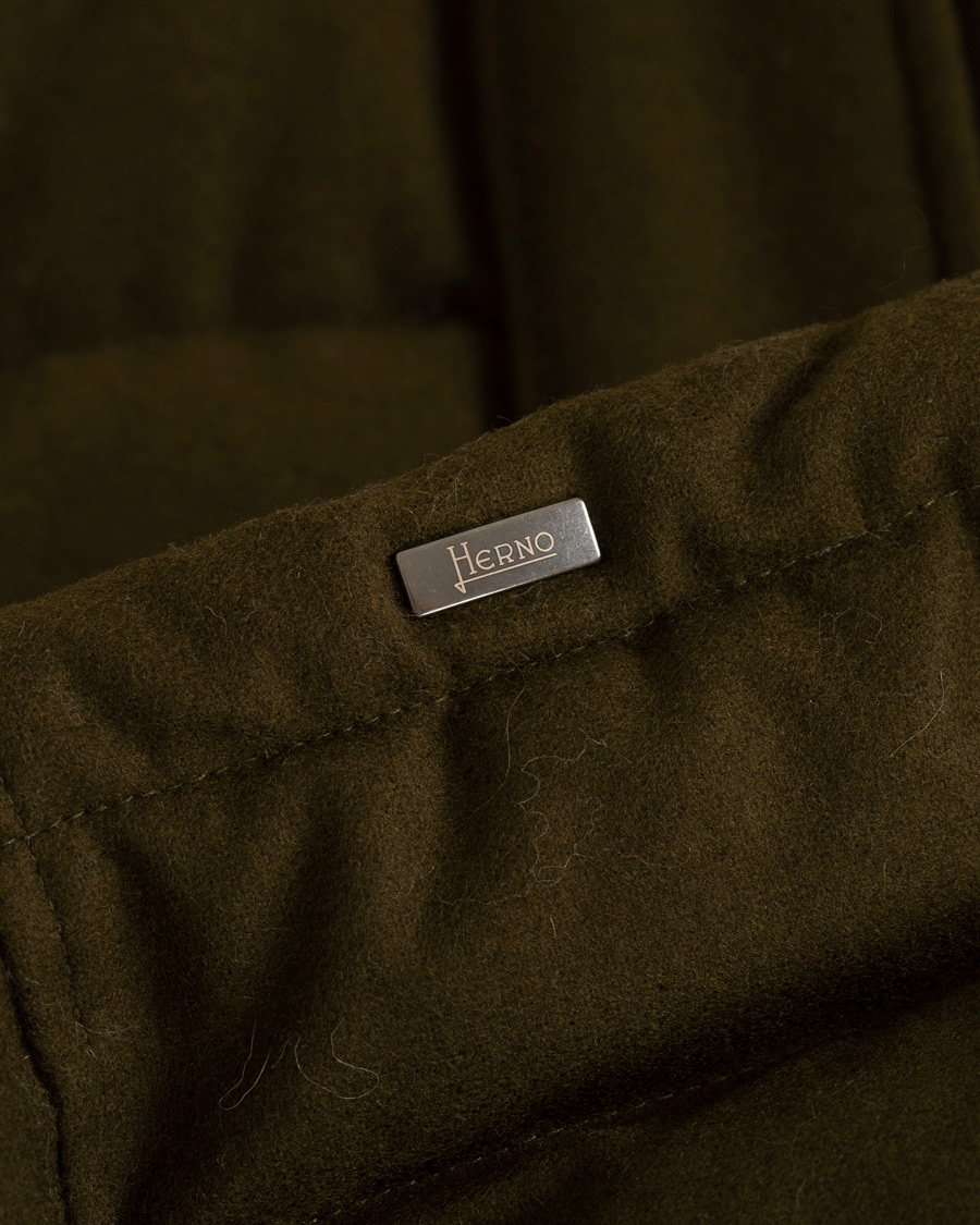 Herre | Jakker | Herno | Flannel Down Jacket Dark Green
