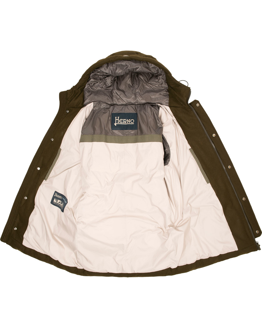Herre | Jakker | Herno | Flannel Down Jacket Dark Green