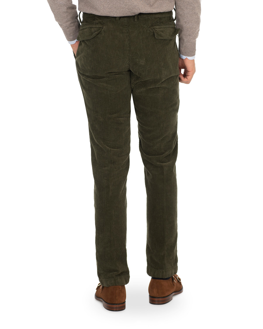 Herre | Bukser | Massimo Alba | Ionio Single Pleated Corduroy Trousers Military