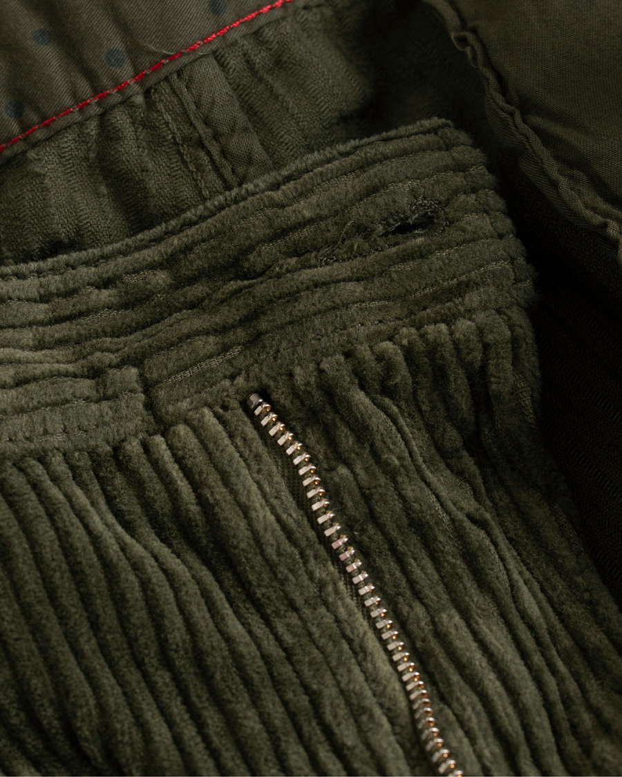 Herre | Bukser | Massimo Alba | Ionio Single Pleated Corduroy Trousers Military