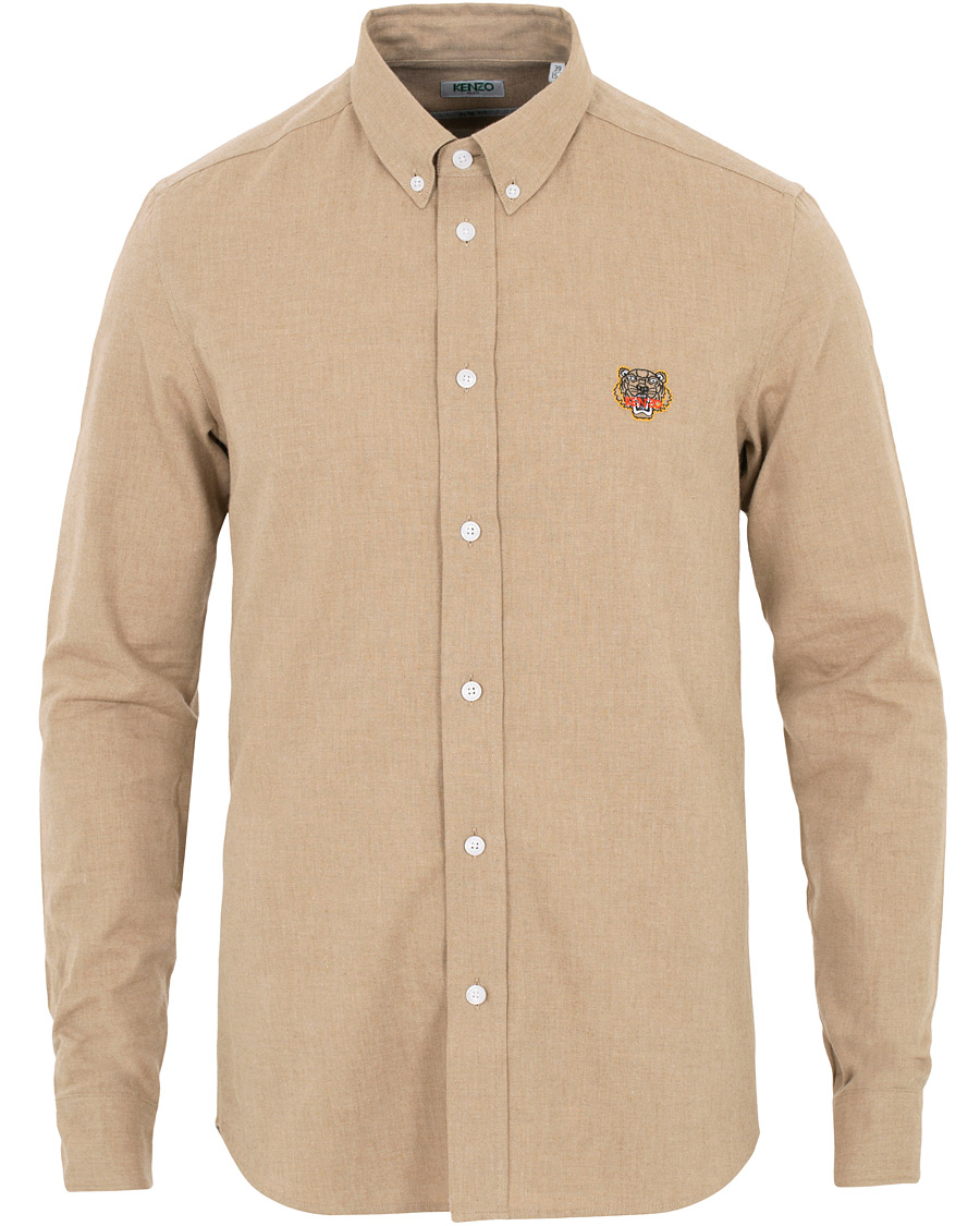 Herre | Skjorter | KENZO | Slim Fit Urban Flannel Shirt Beige