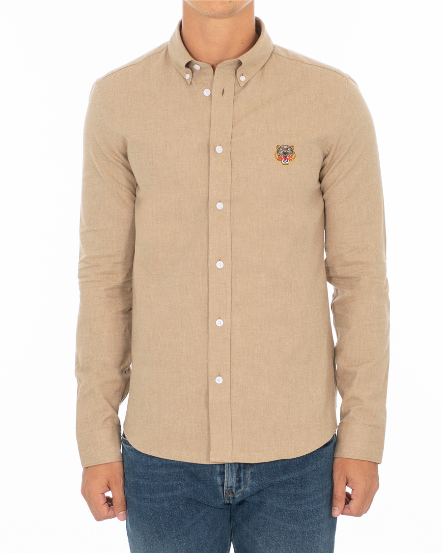Herre | Skjorter | KENZO | Slim Fit Urban Flannel Shirt Beige