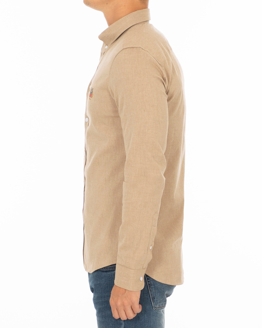Herre | Skjorter | KENZO | Slim Fit Urban Flannel Shirt Beige