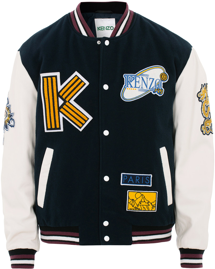 Herre | Jakker | KENZO | Wool&Leather Varsity Jacket Navy