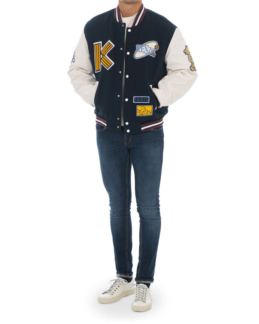 Herre | Jakker | KENZO | Wool&Leather Varsity Jacket Navy