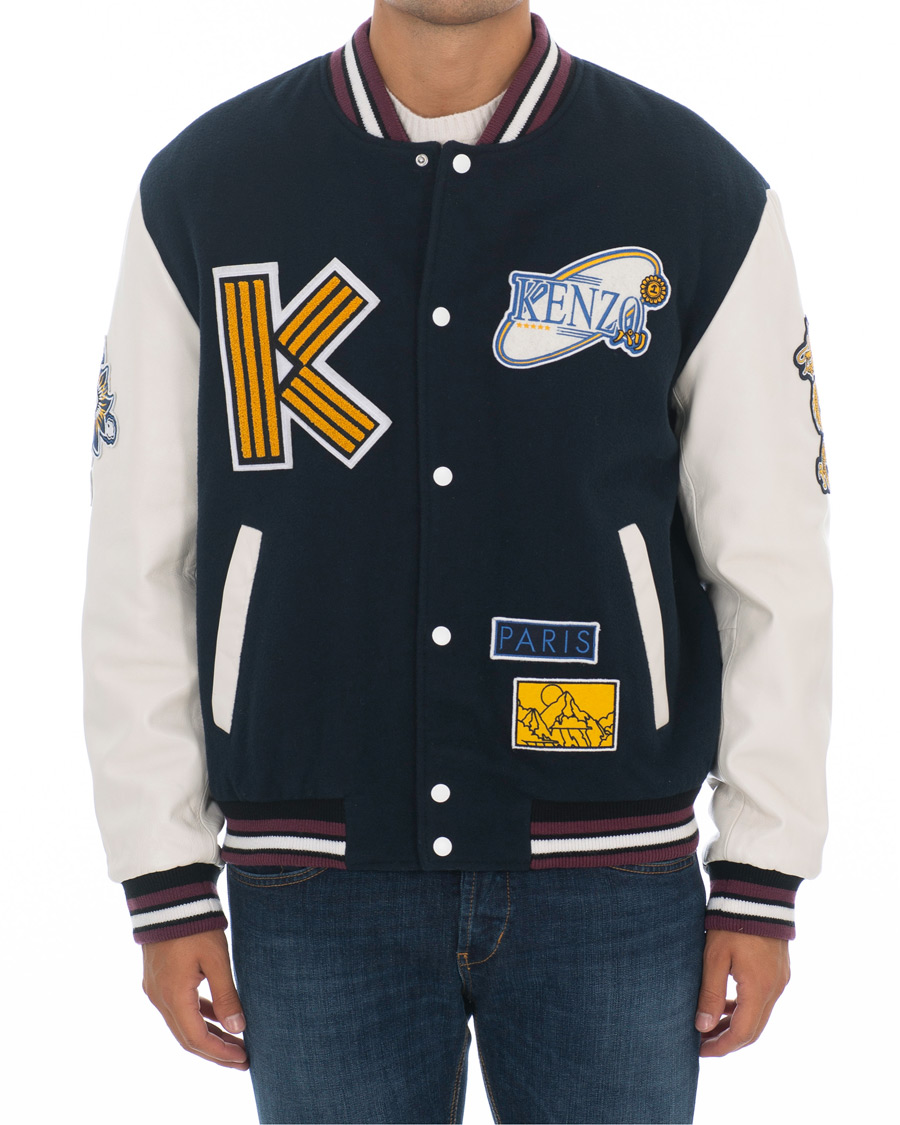 Herre | Jakker | KENZO | Wool&Leather Varsity Jacket Navy