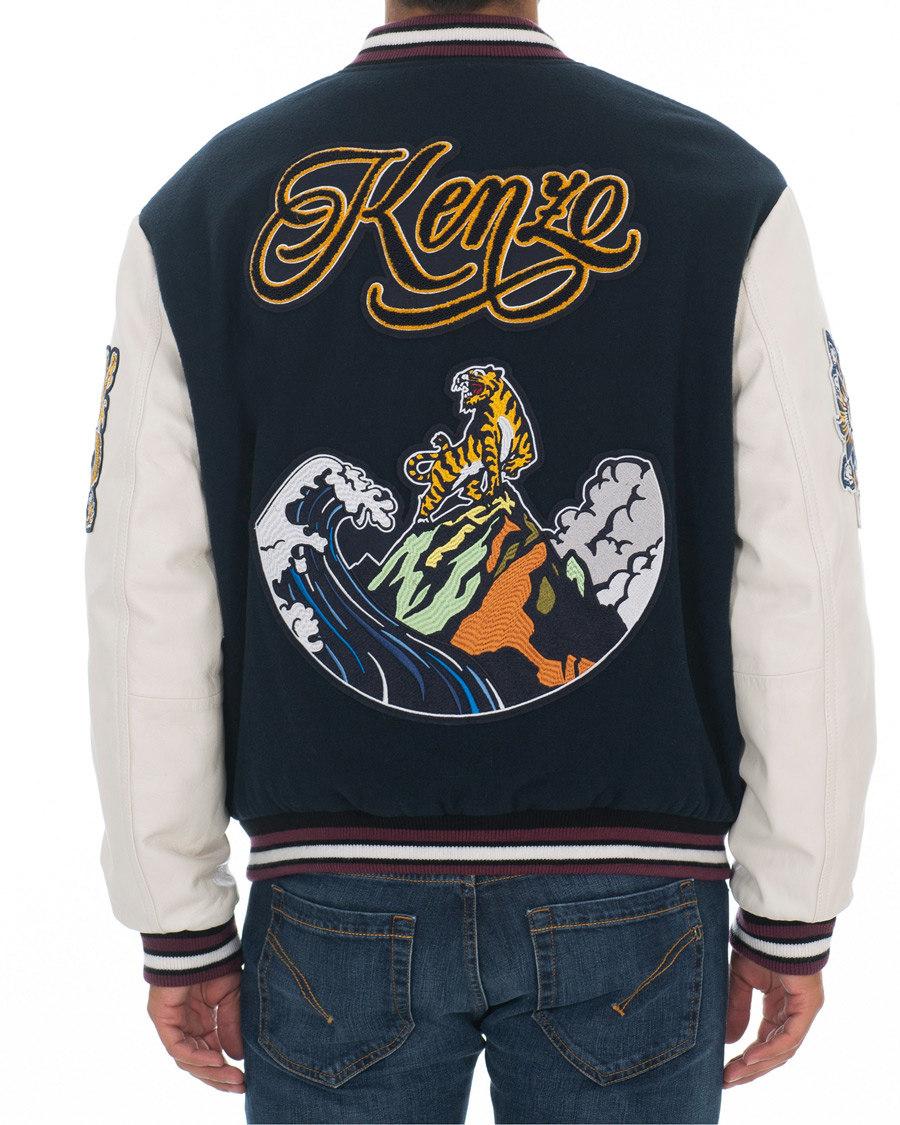 Herre | Jakker | KENZO | Wool&Leather Varsity Jacket Navy