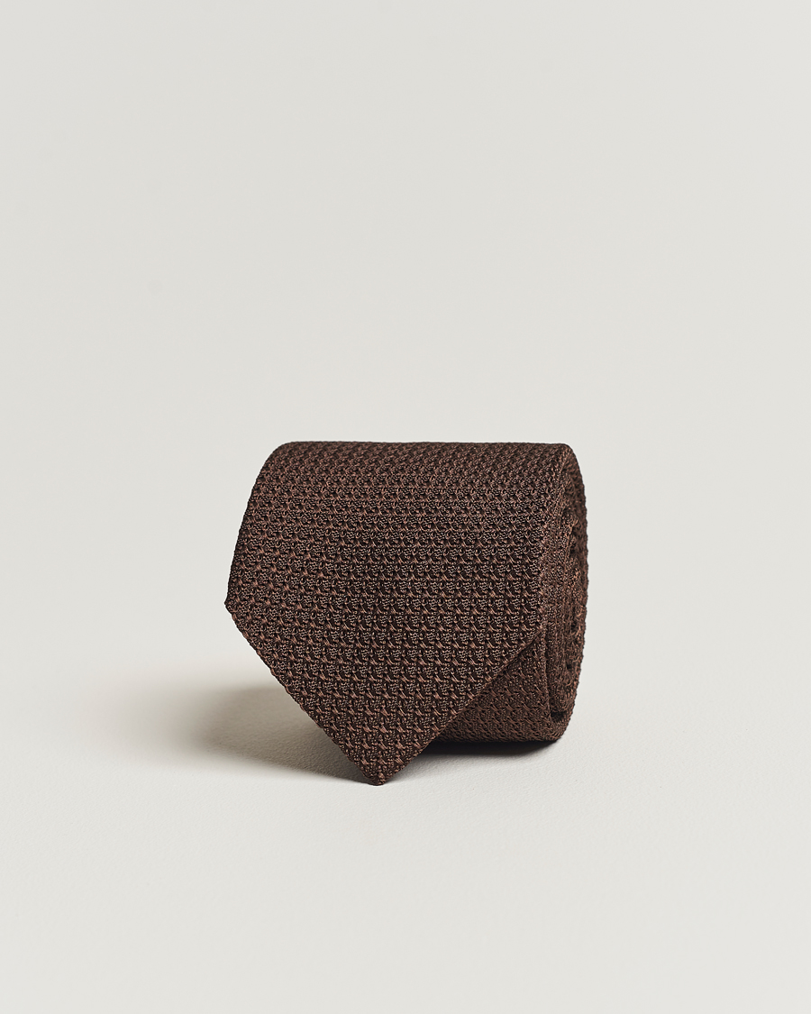 Herre |  | Amanda Christensen | Silk Grenadine 8 cm Tie Brown