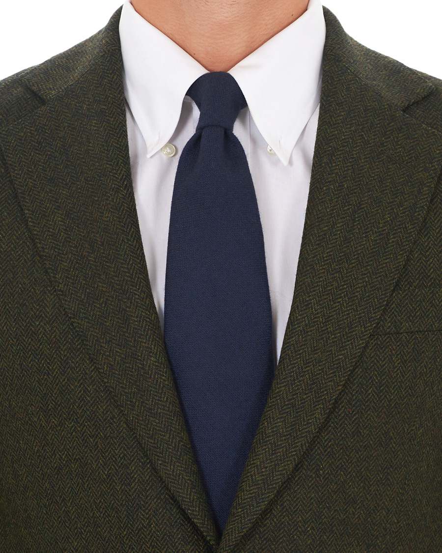 Herre | Drake's Cashmere Tie 8 cm Navy | Drake's | Cashmere Tie 8 cm Navy