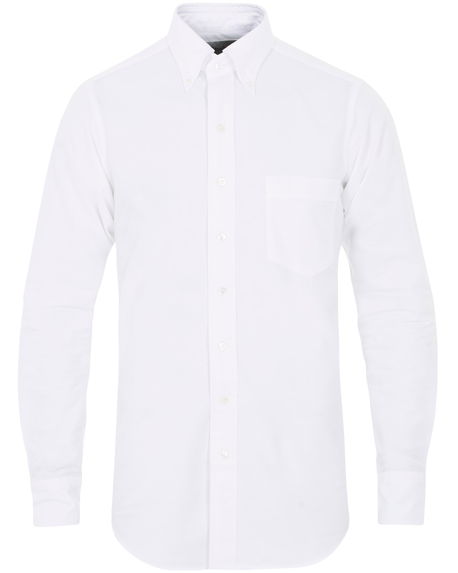 Herre | Skjorter | Drake's | Slim Fit Button Down Shirt White