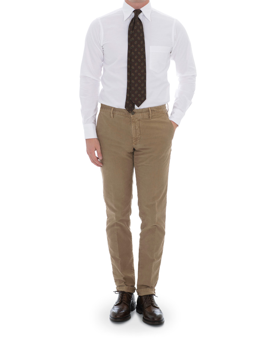 Herre | Skjorter | Drake's | Slim Fit Button Down Shirt White