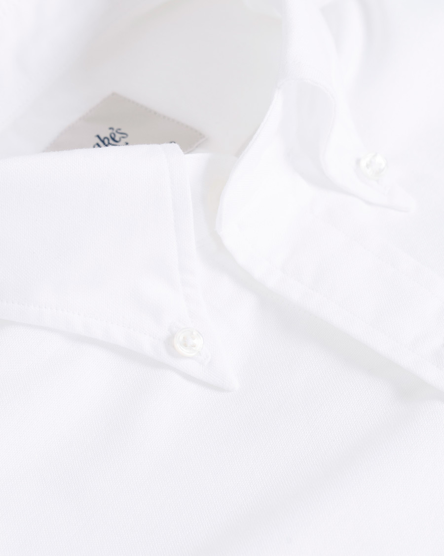 Herre | Skjorter | Drake's | Slim Fit Button Down Shirt White