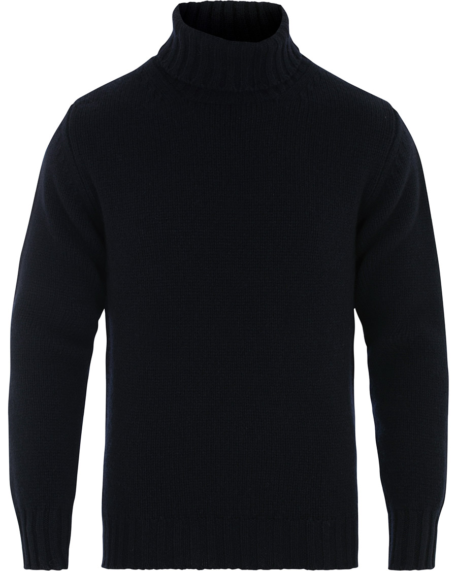 Herre | Trøjer | Drake's | Lambswool Rollneck Navy