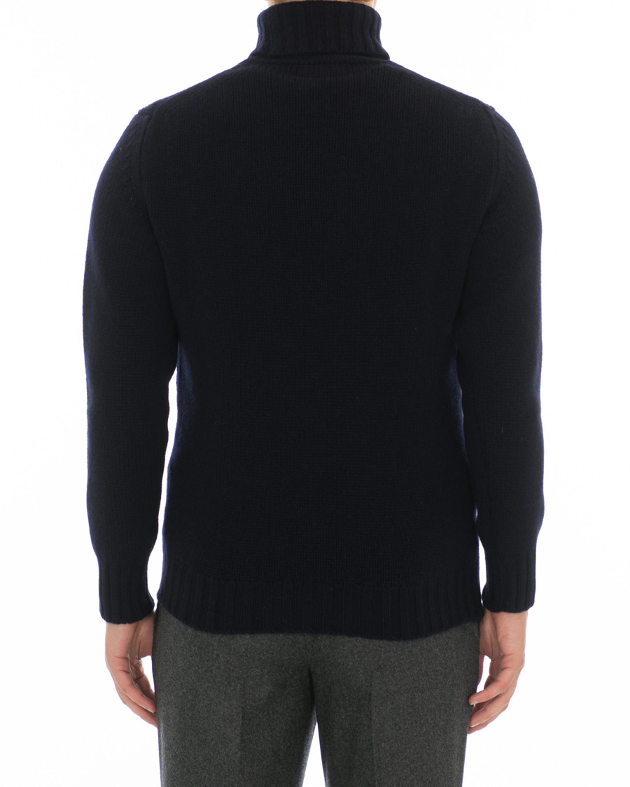 Herre | Trøjer | Drake's | Lambswool Rollneck Navy