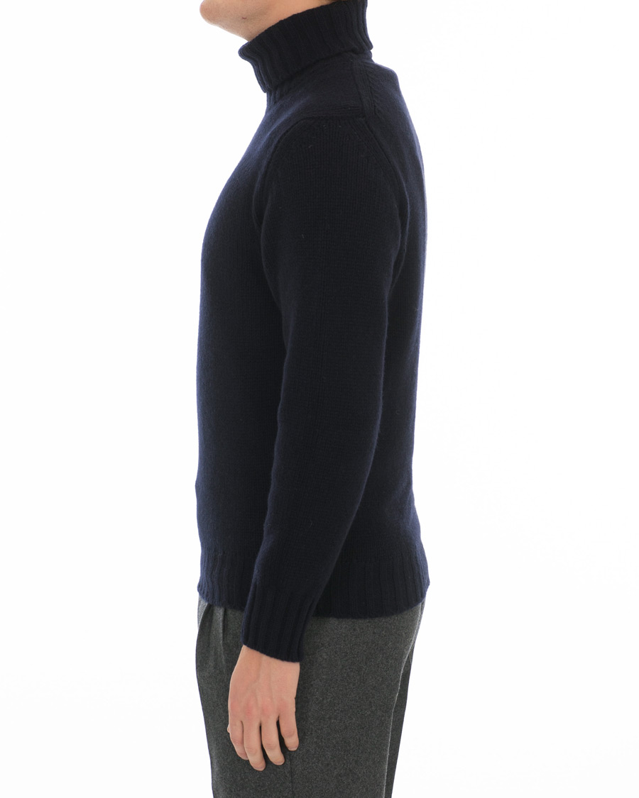Herre | Trøjer | Drake's | Lambswool Rollneck Navy