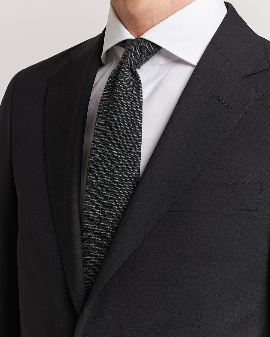 Herre | Fejr nytåret med stil | Drake's | Cashmere 8 cm Tie Grey/Black