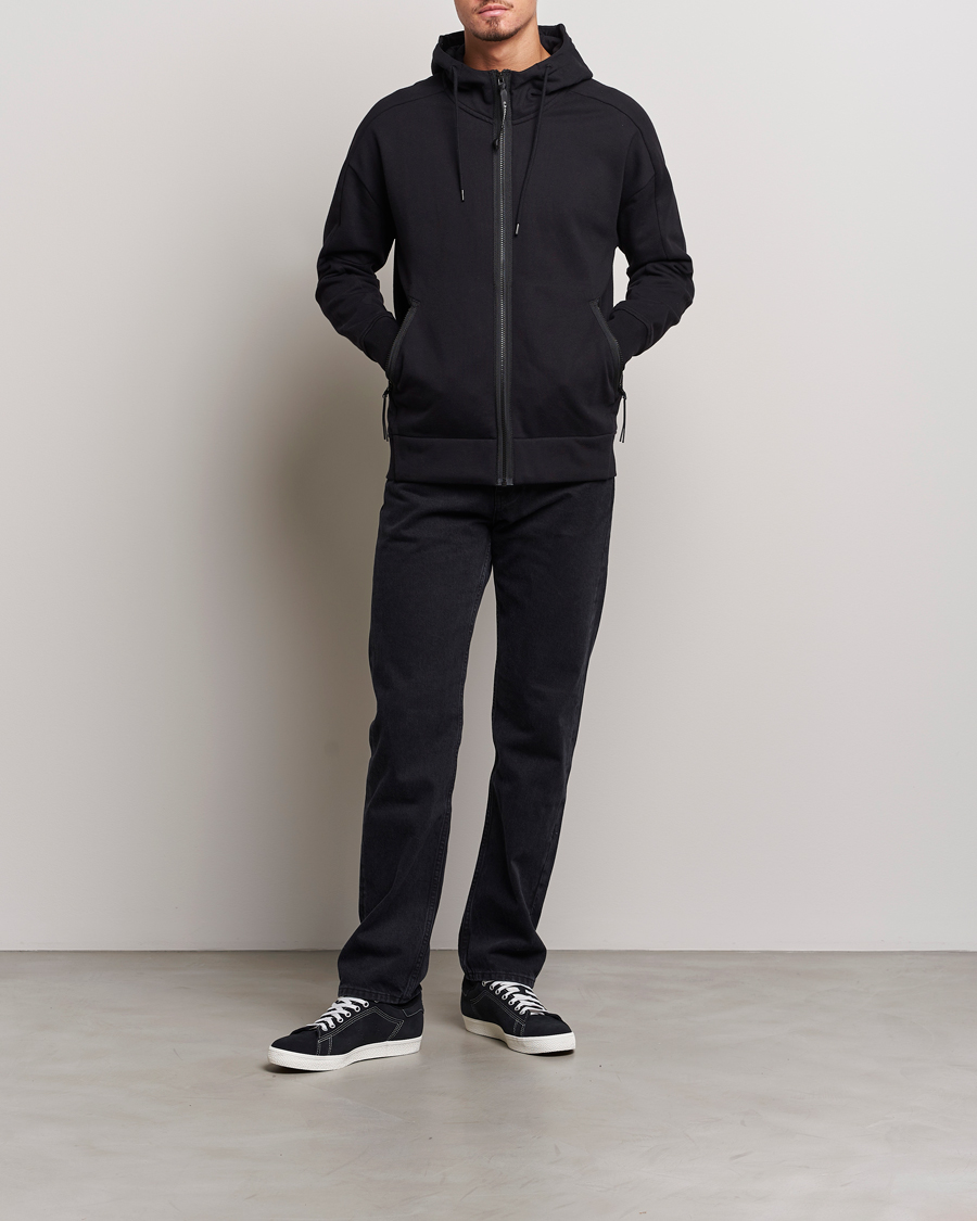Herre | Trøjer | C.P. Company | Diagonal Raised Fleece Full Zip Goggle Hoodie Black