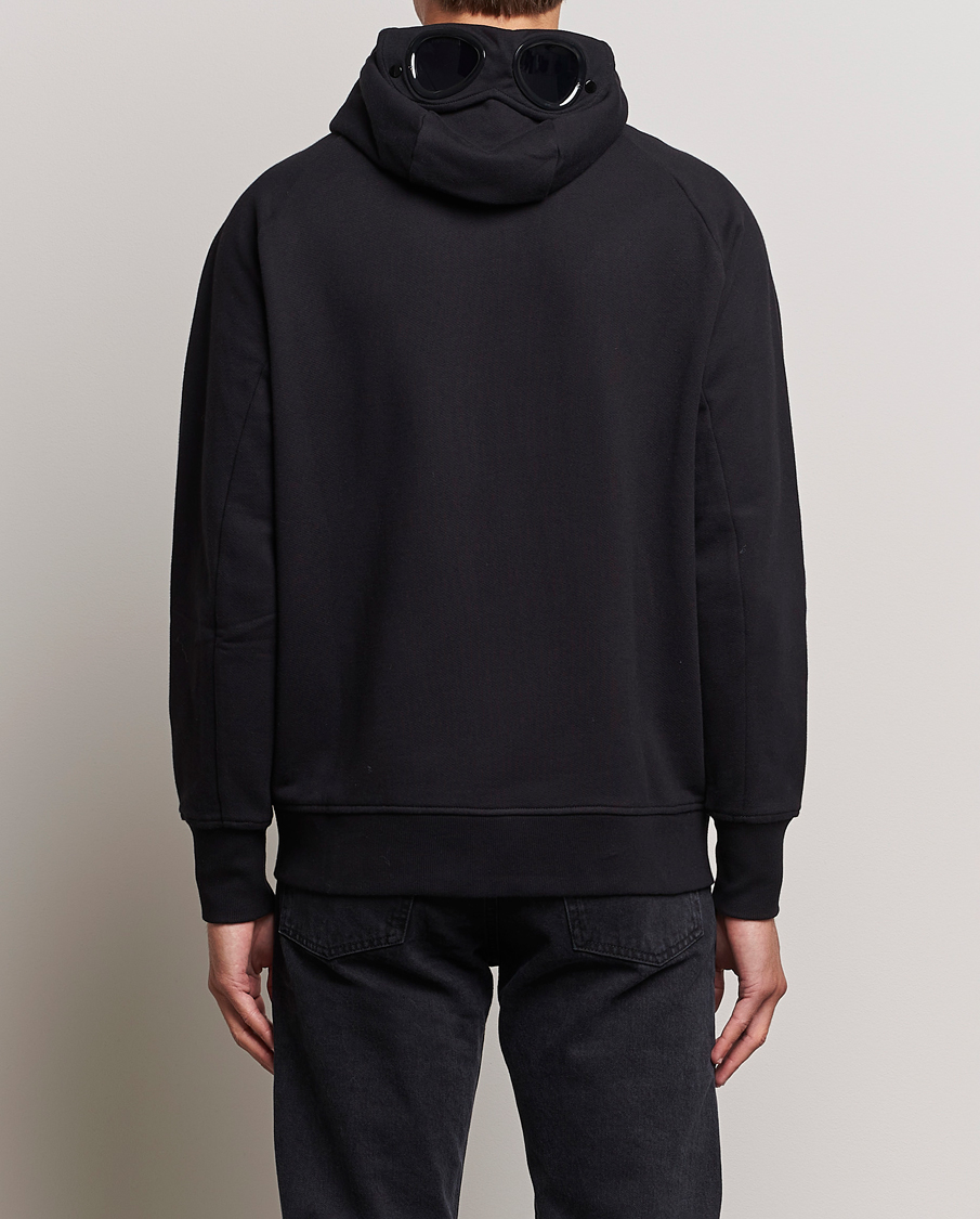 Herre | Trøjer | C.P. Company | Diagonal Raised Fleece Full Zip Goggle Hoodie Black