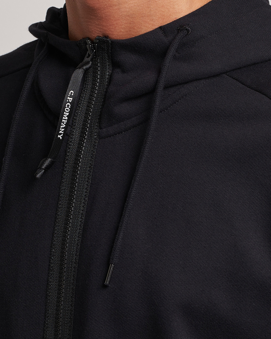 Herre | Trøjer | C.P. Company | Diagonal Raised Fleece Full Zip Goggle Hoodie Black