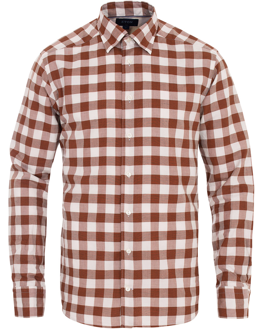 Herre | Skjorter | Eton | Slim Fit Twill Button Under Shirt Red/White