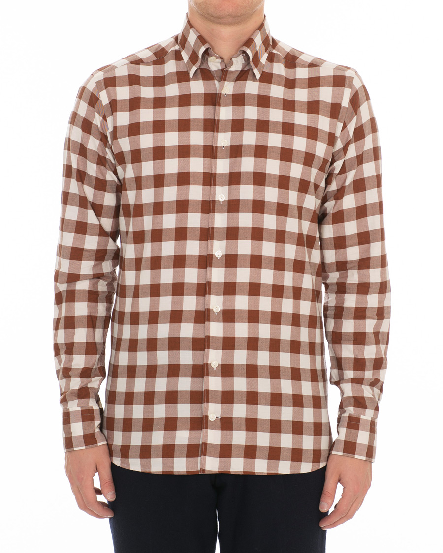 Herre | Skjorter | Eton | Slim Fit Twill Button Under Shirt Red/White