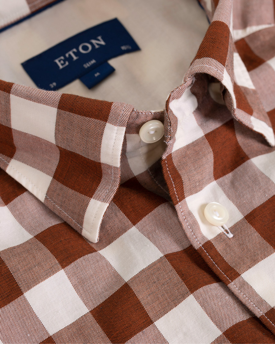 Herre | Skjorter | Eton | Slim Fit Twill Button Under Shirt Red/White
