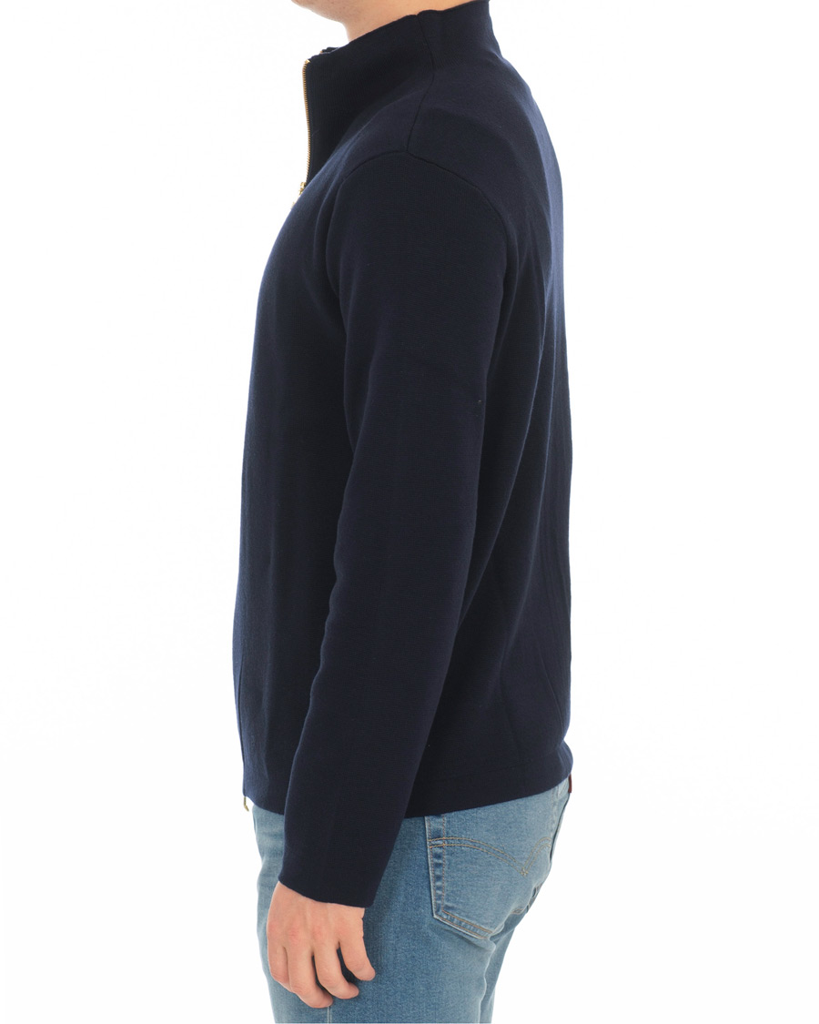 Herre | Trøjer | Filippa K | Leon Wool/Cotton Full Zip Cardigan Navy