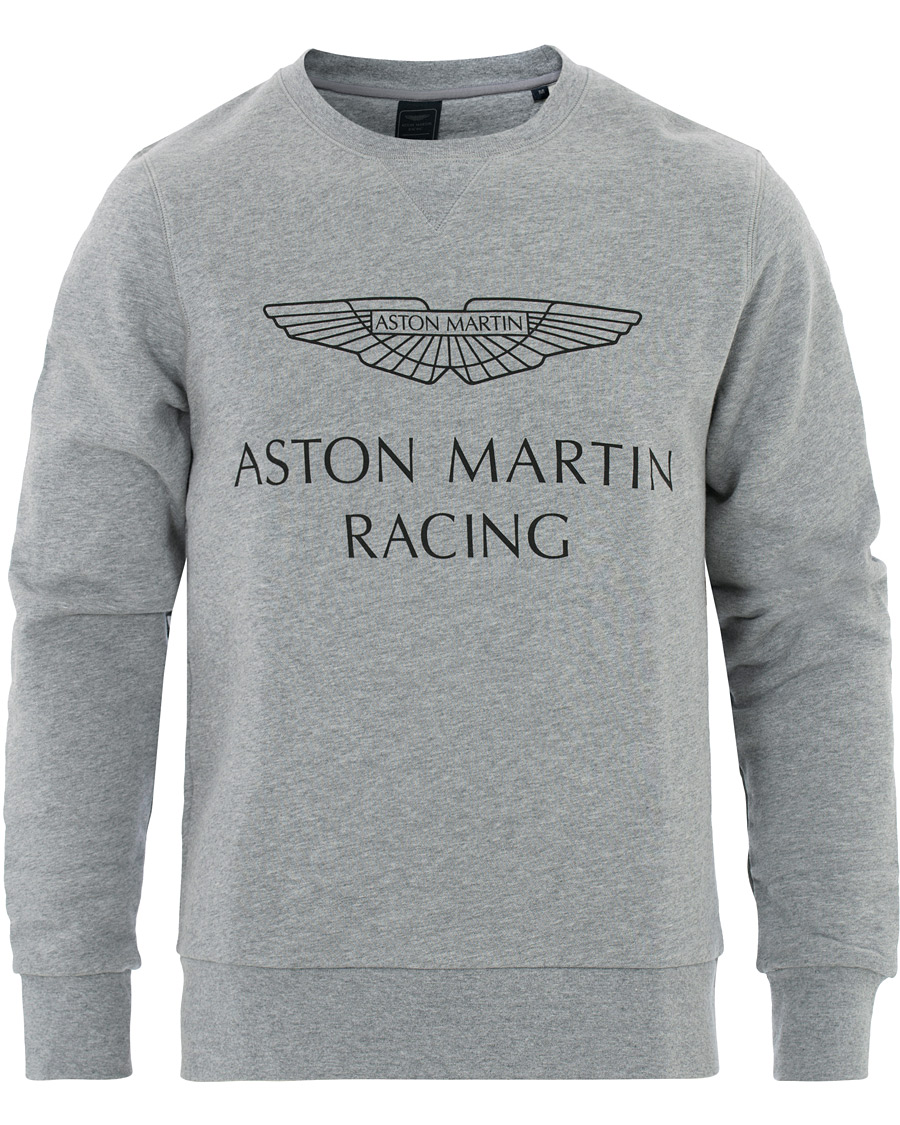 Herre | Trøjer | Hackett | Aston Martin Print Crew Neck Grey Marl
