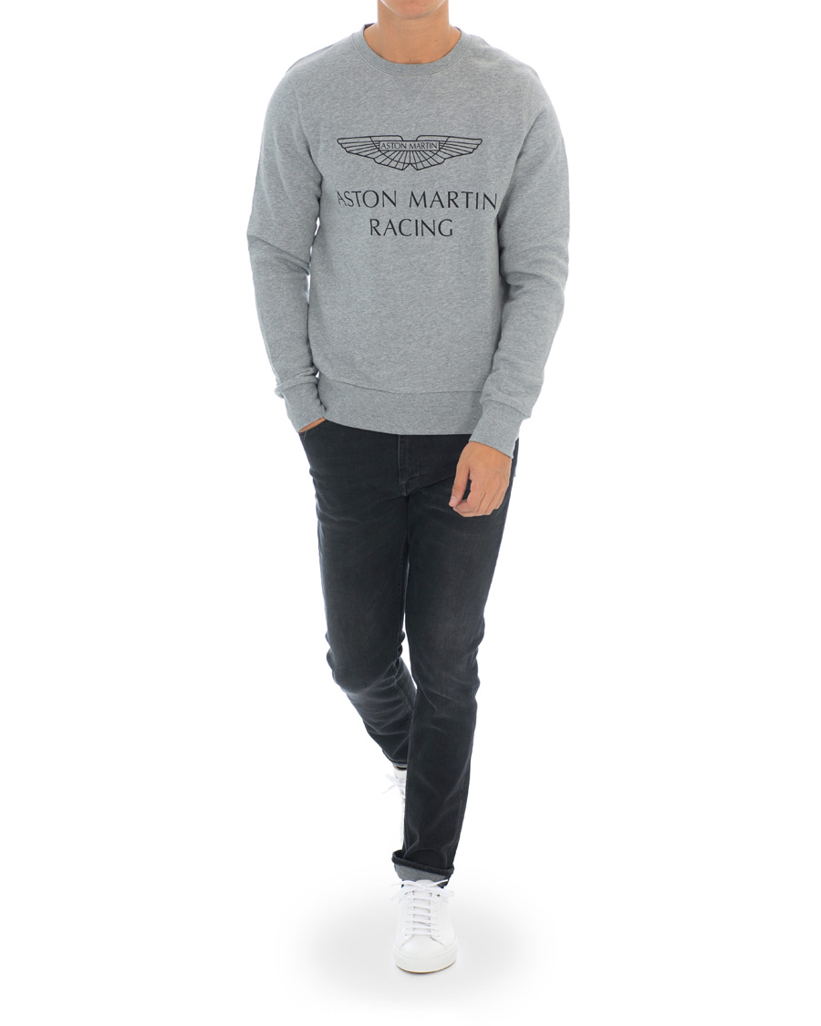 Herre | Trøjer | Hackett | Aston Martin Print Crew Neck Grey Marl
