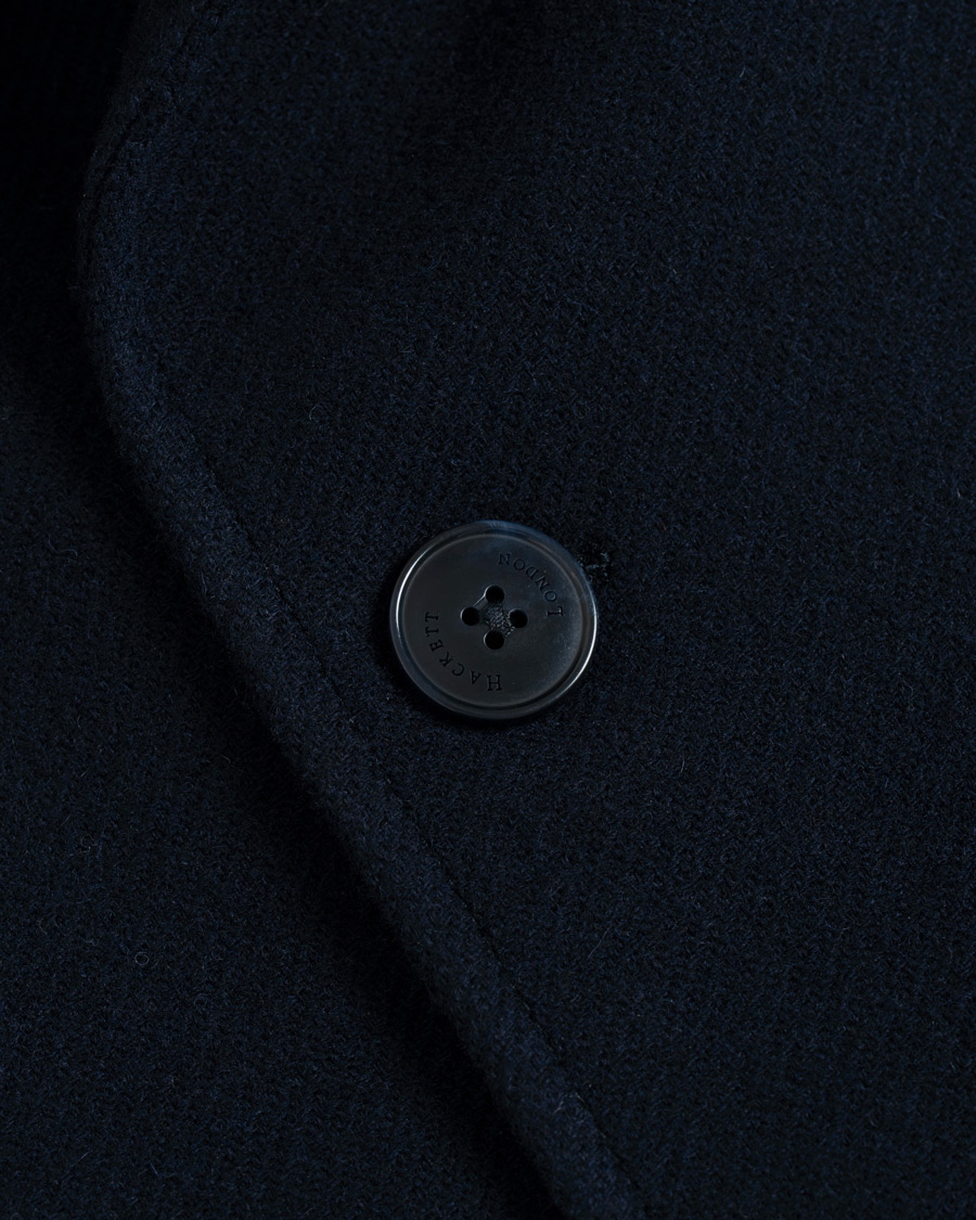 Herre | Jakker | Hackett | Washed Wool Twill Coat Navy