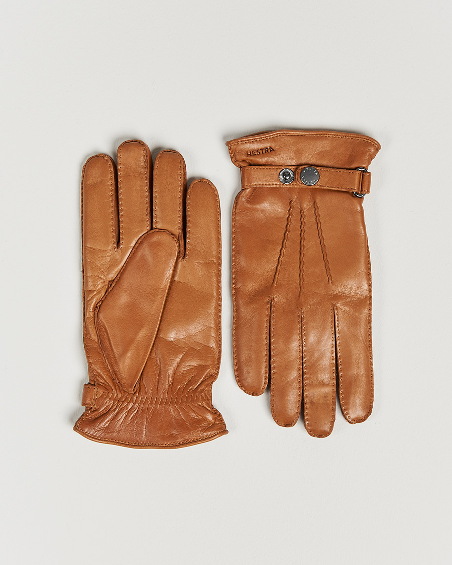 Forhandle Countryside Gymnast Hestra Jake Wool Lined Buckle Glove Cognac - CareOfCarl.dk