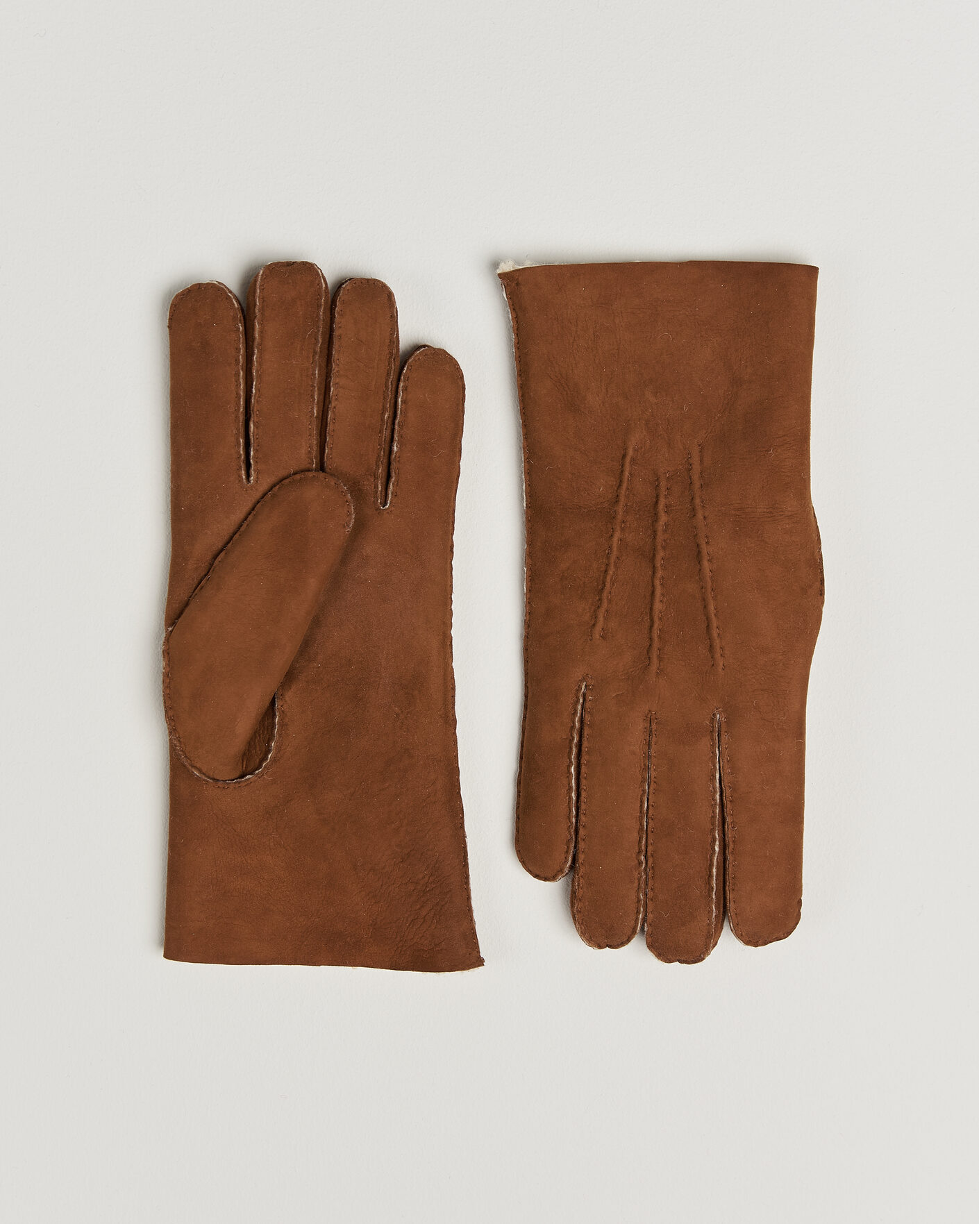 Herre | Handsker | Hestra | Lambskin Suede Handsewn Glove Congac